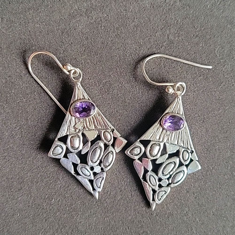 Amethyst Sterling Silver Earrings